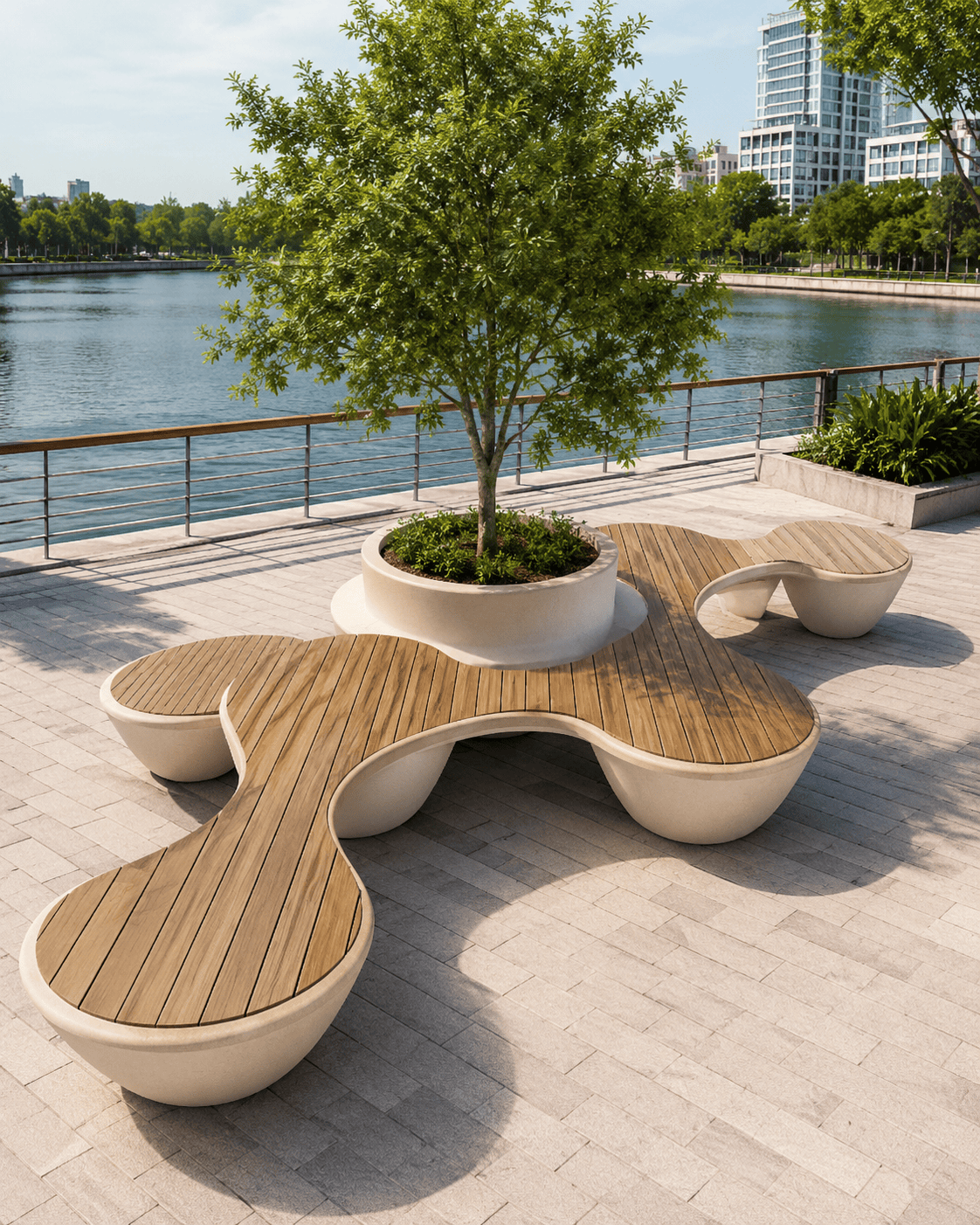 bench and planter